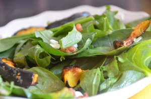 Roasted Acorn Squash Salad with Maple Syrup Dressing